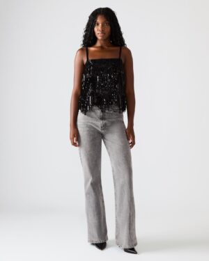 Blakelyn Sequin Top Black